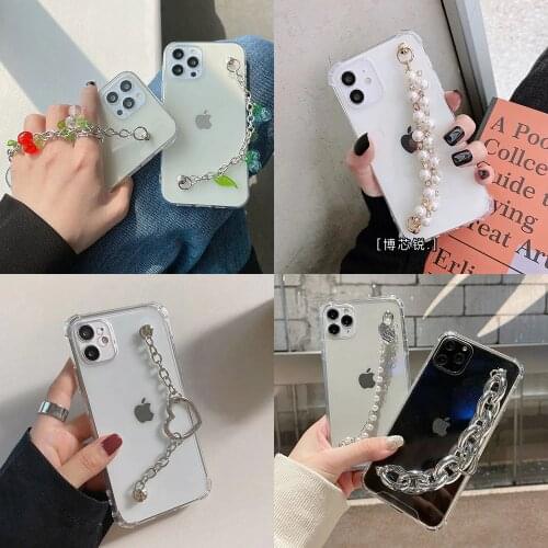 Transparent Shockproof TPU With Fashion Bracelet Phone Case for Vivo V20 SE Pro V17 Neo V15 V11i Cover