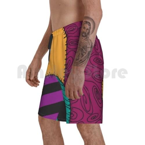Nightmare Before Christmas Sally Pattern Beach Shorts Men Beach Pants Swimwear Nightmare Before Christmas Sally