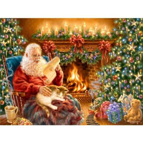 Santa Claus at the Christmas (2)Diy Diamond Painting Embroidery Cross Stitch Diamond Mosaic Needlework Art Christmas Decoration