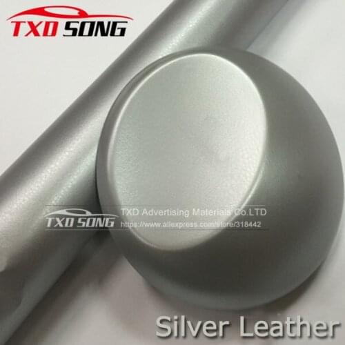 Silver Leather Pattern PVC Adhesive Vinyl Film Stickers Car Decoration Film Vinyl Wrap Air Bubble Waterproof PVC Sticker
