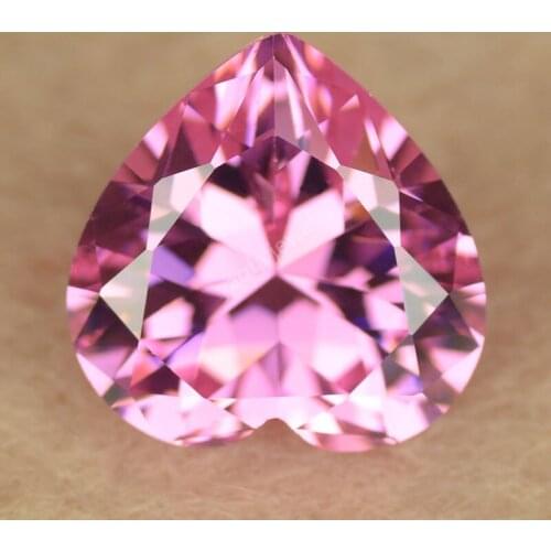 Sale 2*2~15*15mm 5A Pink Color Synthetic Cubic Zirconia Gems Heart Shape Cut Loose CZ Lab Crystal Red Zircon Stone For Jewelry