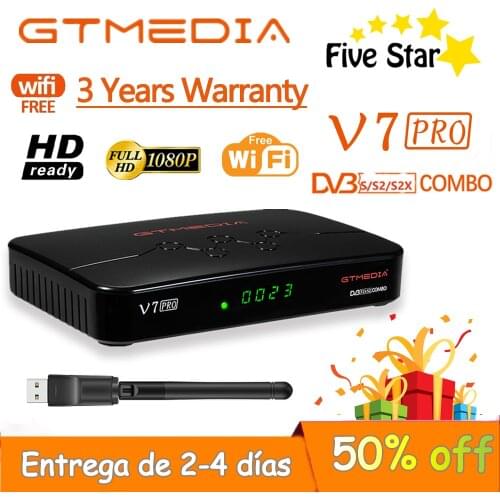 1080P DVB-S2 Gtmedia v7 pro Satellite Receiver Full HD Updated by gtmedia v7 s2x with usb wifi CA Card Slot Power by Freesat V7