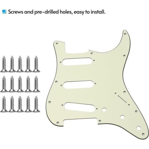 Standard 11 Hole Guitar Pickguard 3 Ply Panels Pickguard with Screws for ST Guitar Accessories Parts