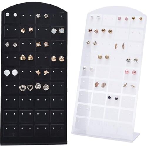 72 Holes Fashion Earrings Ear Studs Jewelry Show Plastic Jewelry Display Rack Metal Stand Organizer Holder 2 Colors