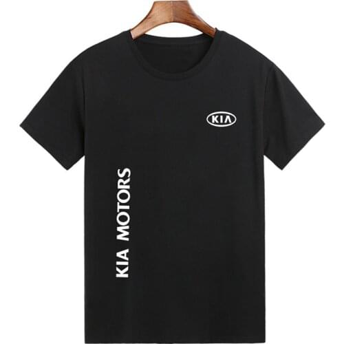 Unisex Kia Motors custom T-shirts Men Tees Shirt Women Cotton Summer Short Solid Male Female Basic T-shirts Plain Round Neck