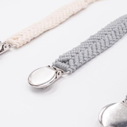 Vintage Simple Crochet Pacifier Clip Baby Cotton Tassel Pacifier Chain for Newborn Teething Soother Chew Toy Dummy Clips