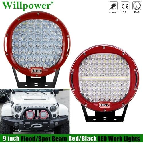 Off Road Car Bull Bar 9" Round LED Headlight Flood Fog Lights For Jeep JK Wrangler 4x4 Truck SUV Bumper Spotlight Driving Lamp