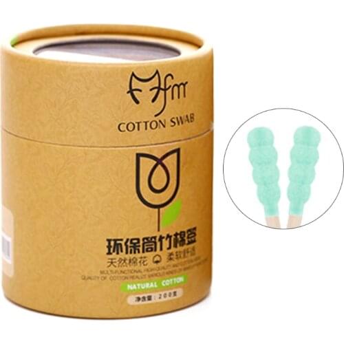 Y1UF 200pcs/Box Double Head Cotton Swab Nose Ears Cleaning Care Tools Disposable Buds Cotton Applicator Soft Women Makeup Tool