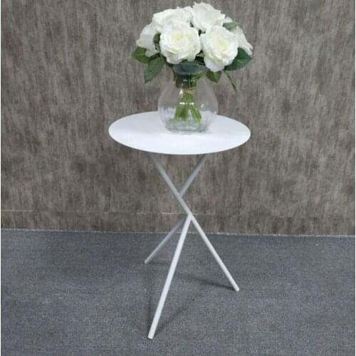 Iron small round table outdoor table home living room sofa corner gold small round table flower pot bracket