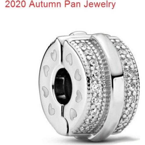 2020 Autumn Fit Original Pan Bracelets 925 Sterling Silver Beads Silver Clip Charm Women DIY Student Gift