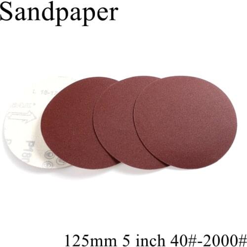 10pcs/lot 125mm 5 inch 40-2000 Grit Round Sandpaper Disk Sand Sheets Holder Sanding Disc For Sander Grits Polishing Abrasive