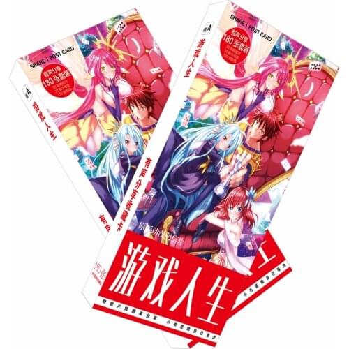 180pcs/Set Anime NO GAME NO LIFE Paper Postcard/Greeting Card/Message Card/Christmas and New Year gifts