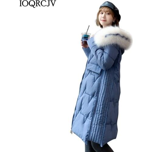 2019 Fur Collar Parkas Winter Women Down Cotton Jacket Thicken Warm Hooded Coat Female Parka Cotton Padded Outerwear R1022