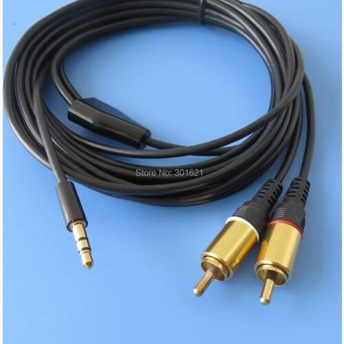 5pcs 3meter 10FT 3.5mm Plug Jack to 2 RCA Male stereo audio cable