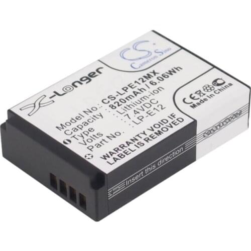 Cameron Sino 820mAh battery for CANON EOS 100D M M2 -M Rebel SL1 Digital LP-E12 Camera Battery