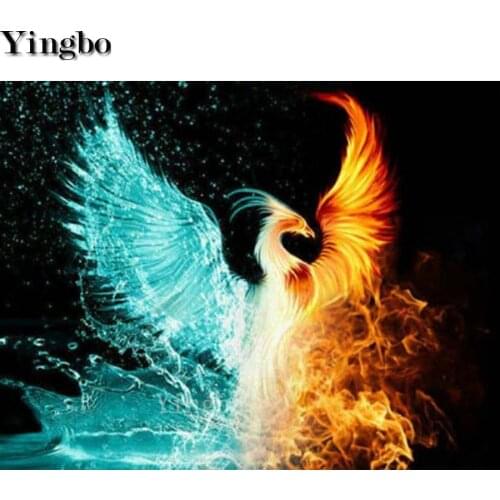 Abstract phoenix 5D Diy Diamond Painting Full Square Cross Stitch Animal Fire Bird Diamond 3D Embroidery Mosaic Home Decor Gift