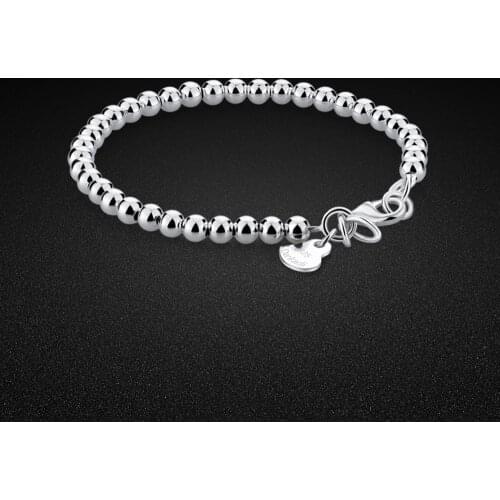 Simple style girl 925 sterling silver rose gold bracelet bead bracelet solid silver not fade 15/17/19cm size length best present