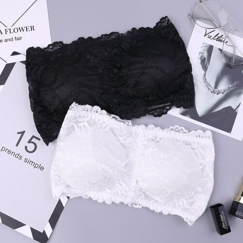 Teenage Girls Wrapped Chest Underwear White Black Lace Training Bras Tube Top Summer Breathable Underwear Childrens Clothing