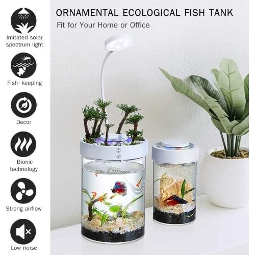 Ornamental Ecological Fish Tank Multi-Functional with Mosquito-Killing Decoration for Home Living Room Study Office