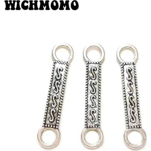 20 Pieces Zinc Alloy Long Rectangle Two Holes Porous Connectors Linkers DIY Jewelry Earring Necklace Accessories PJ531