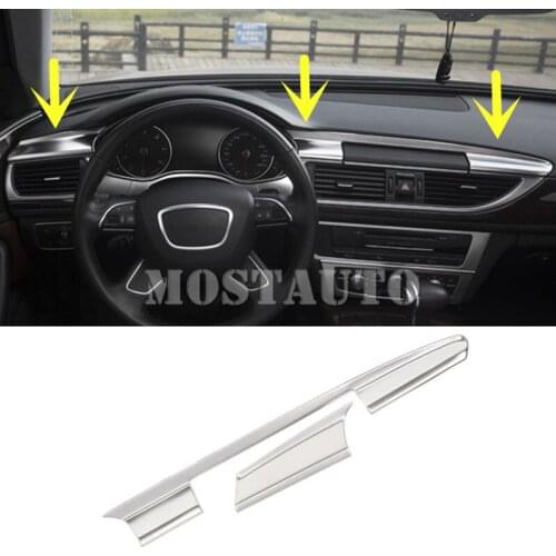 For Audi A6 S6 Interior Center Console Moulding Trim Cover 2012-2018 2pcs Car Accessories Interior Car Decor Car Trim