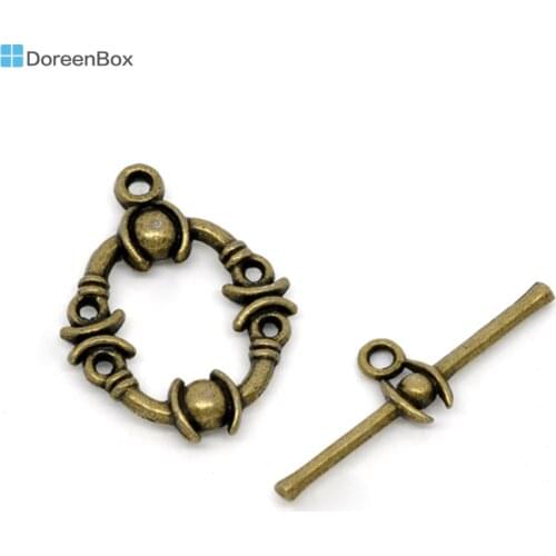 Doreen Box Lovely 25 Sets Bronze Tone Toggle Clasps 21x17mm 25x8mm (B14353)