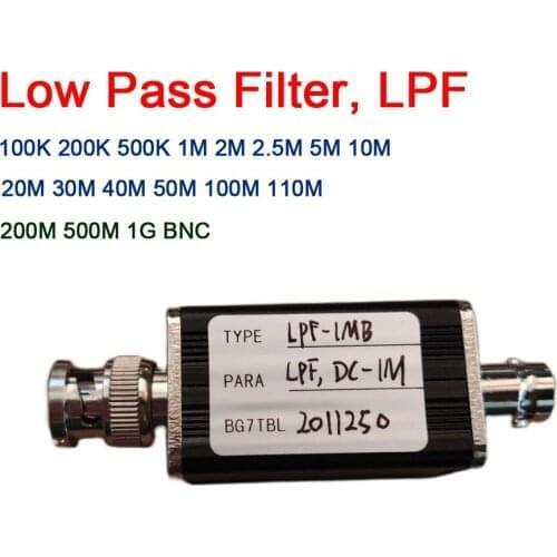 DYKB Low pass filter LC LPF DC 100K 200K 500K 1M 2M 2.5M 5M 10M 20M 30M 40M 50M 100M 500M 1Ghz BNC FOR Ham Radio Amplifier