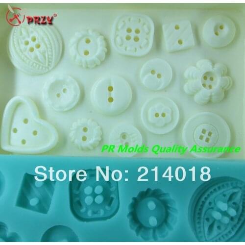 Fondant Cake Decoration Mold Wholesale Fondant Mold Chocolate Mold No.:si319 a Variety of Style Buttons Modelling Silicon Moulds