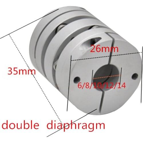 Flexible diaphragm coupling 1PC D26L35 10*14mm 5/6/6.35/ 8/10mm Flexible Plum Shaft Coupling CNC Stepper Motor Coupler