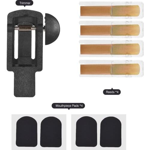 Clarinet Saxophone Reeds Trimmer Set with Reeds 2.5 Strength & Mouthpiece Cushion Pads Clarinet Woodwind Instrument Accessories