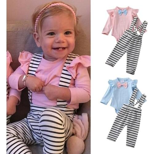 Baby Clothing Set Full Sleeve Newborn Infant Baby Girls Tops Romper Bodysuit Long Pants Outfit Set Clothes 0-24 Months