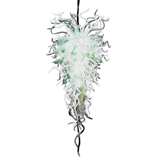 Beautiful Blown Glass Ceiling Chandelier Elegant White Crystal Luxury Chandelier