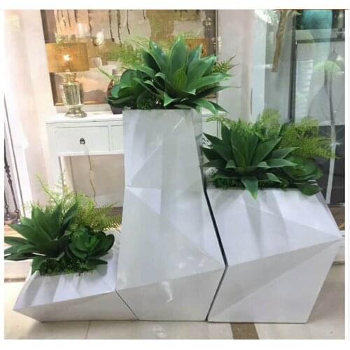 Creative combination of floor-to-ceiling vases ornaments FRP floral vase ornaments