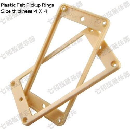 Cream Plastic Flat Electric Guitar Humbucker Pickup Ring Frame Mounting Ring Neck&bridge Pickup Ring 4mmx4mm