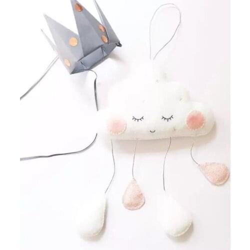 Cute Smiling Clouds Nordic Wind Baby Kids Room Nursery Home Cloud Raindrop Wall Hanging Decor Stickers Decal Gifts