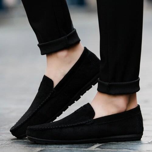 Koovan Mens Shoes Flats 2020 New Autumn Simple Mens Shoes Peas A Pedal Lazy British Mens Casual Suede Driving Shoe