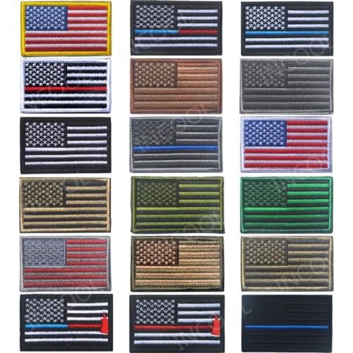 American Flag Embroidery Patch USA US Flags Patch Military Tactical Patches Emblem Appliques Shoulder Embroidered Badges