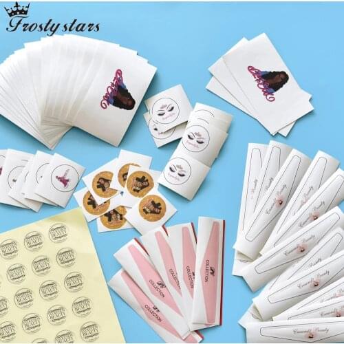 Mink Eyelashes Logo 30mm False Lashes Custom Tag Lash Name Free Design Your Own Eyelash Stickers Personalized Box Label Private