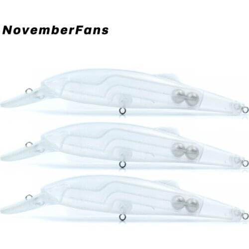 NovemberFans 5pcs/lot 10cm 16.5g Unpainted Minnows Shark Bait Strong Plastic Fishing Lures Wobblers Blanks Minnow Tackle