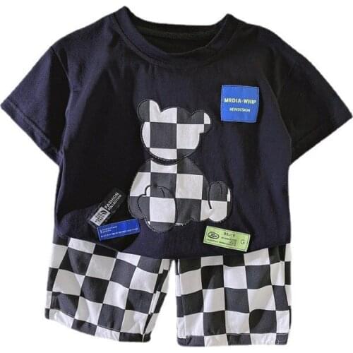 New Kids Clothing Summer Fashion Boys Cartoon Clothes Children Cotton T Shirt Shorts 2Pcs/sets Toddler Girls Casual Sportswear