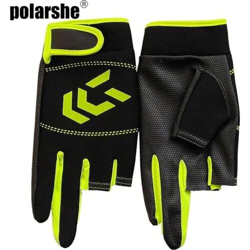 1 Pair Fishing Gloves Men Women Outdoor Fishing Breathable Fish Equipment Angling Anti-slip 3 Cut Finger Waterproof Gloves