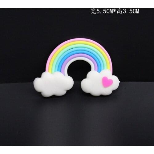 Rainbow Cake Topper Star Cloud Cupcake Decor Soft Clay Cake Decor Baby Shower One 1st Happy Birthday Party Decor Kids Girl Boy