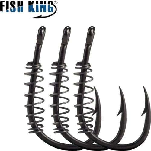 Fishing Carp Spring Hook Barbed Circle Carp Hook 5pcs/pack Explosion Hook Without Line Jig Fly Fishing Hook Fishing Accessories
