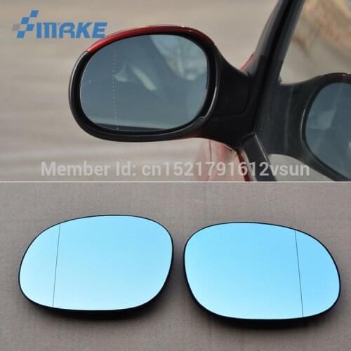 SmRKE 2Pcs For Peugeot 206/207 Rearview Mirror Blue Glasses Wide Angle Led Turn Signals light Power Heating