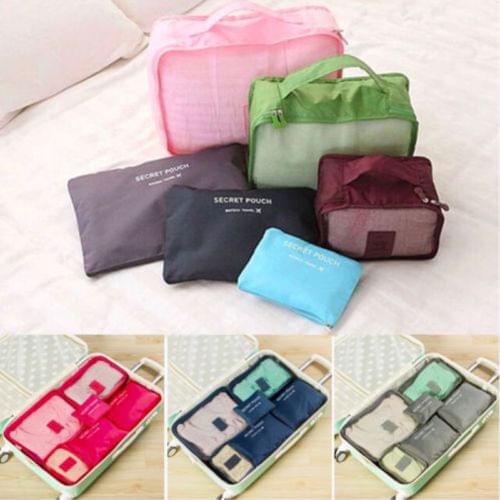 Newest Arrival 6Pcs Waterproof Storage Bags Clothes Organizer Bags Packing Pouch Portable Compression Cube Travel Organizer