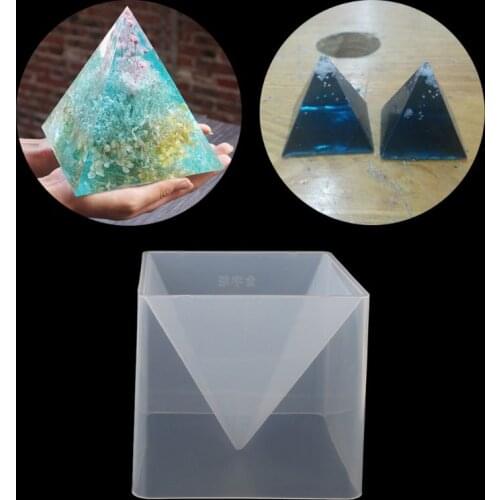 Super Pyramid Silicone Mould Resin Craft Jewelry Crystal Mold With Plastic Frame