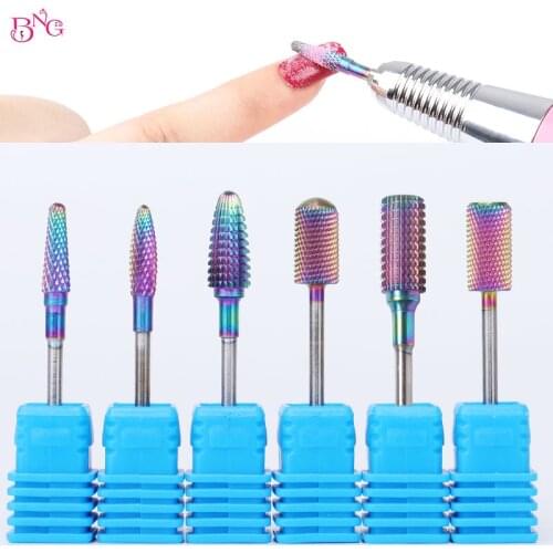 Nail Drill Bits 3/32" Tungsten Carbide Burrs Manicure Bits Drill Accessories Milling Cutter Nail Art Tools 2.35mm 6 Type