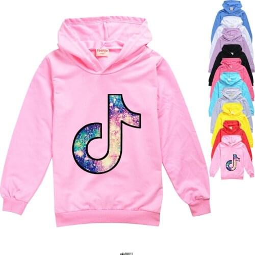 Tik Tok Toddler Kids Boy Girl Music Notation Kids Hoodies Cute Baby Girl Sweatshirts 10 Colours Hooded For Teenager 2-16Year