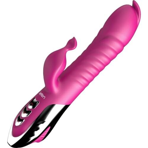 Heatable Rabbit Vibrator Tongue Vibrating Electromagnetic Pulse Thrusting Dildo Vibrator Adult Massager Sex Toys for Women