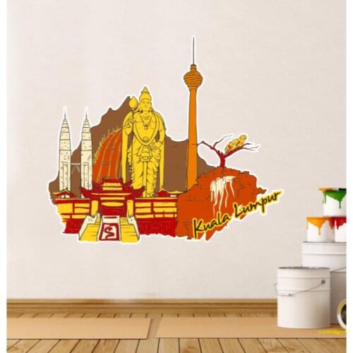 Kuala Lumpur Map Globe Earth City Wall Vinyl Sticker Custom Made Home Decoration Fashion Design Pvc Removable